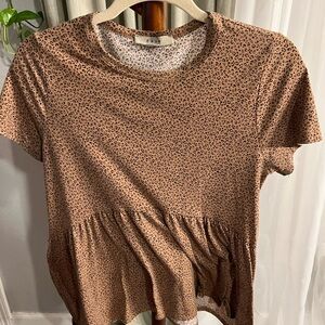 Pink Leopard Peplum Top